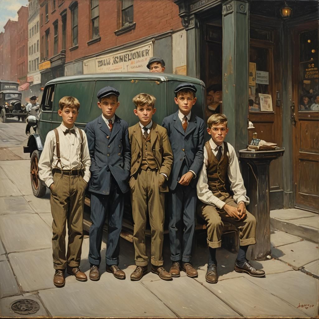 Street Gang Boys in New York City in the early 1900s