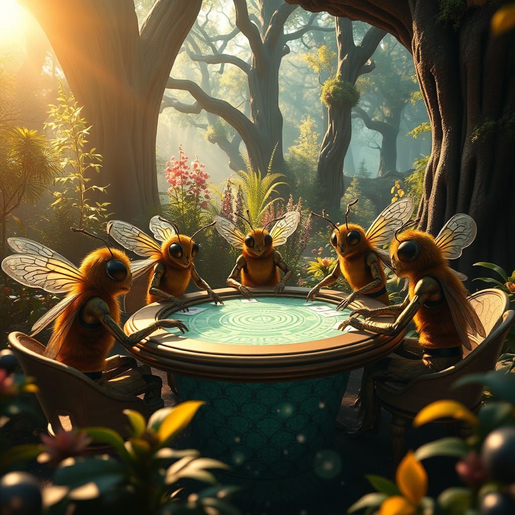 Bees playing Poker  by @Jamie Sparks