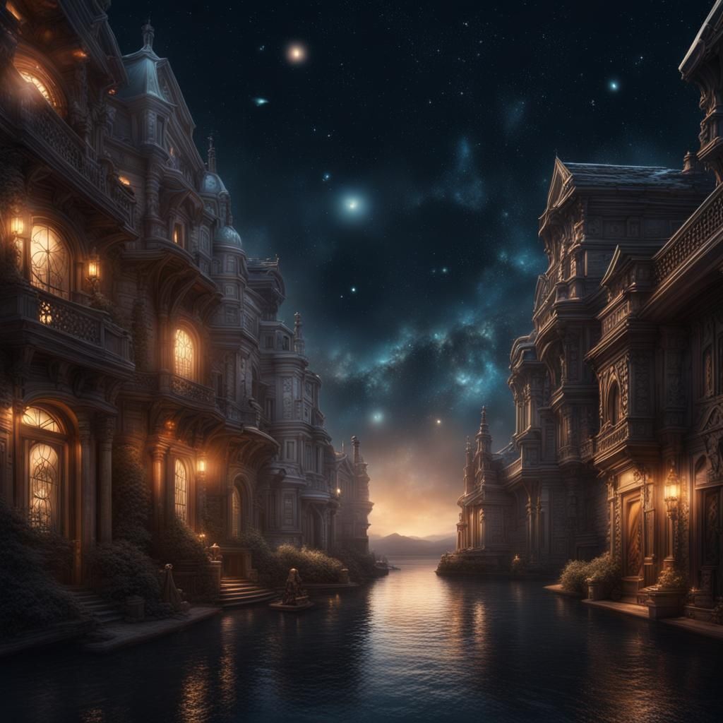 Night sky full of stars.