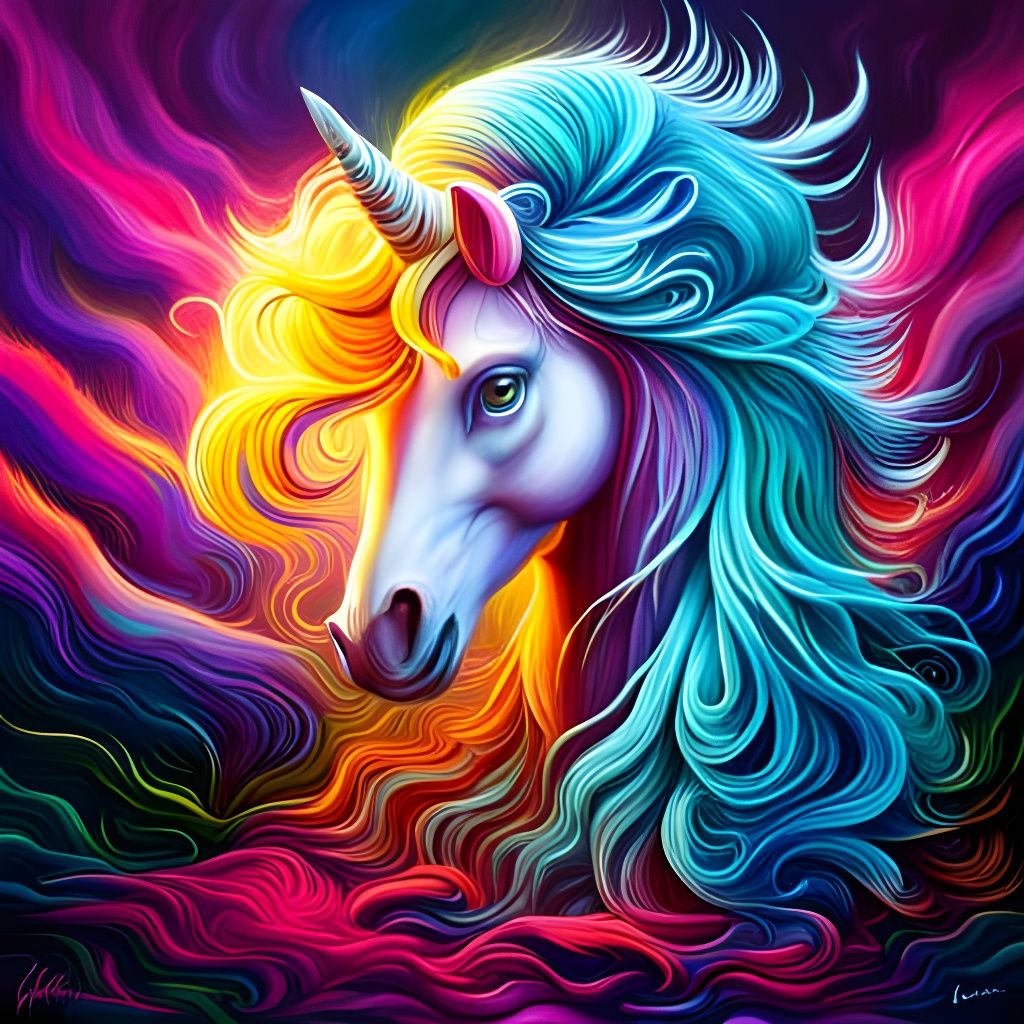 Colorful Graffiti Art Unicorn in Street Art Style