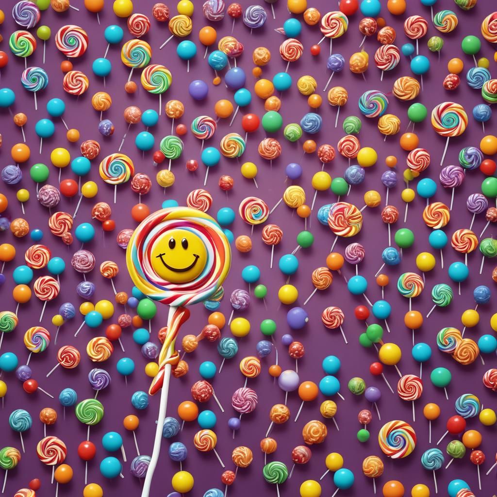One pc Lollipop is smiling