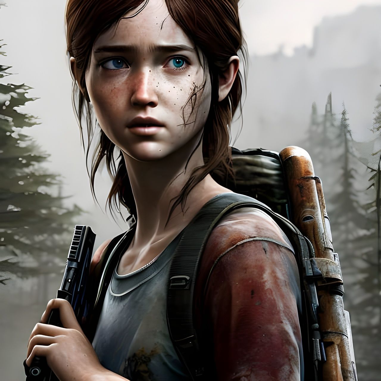 Sarah from TLOU, highly detailed, digital painting,, Stable Diffusion