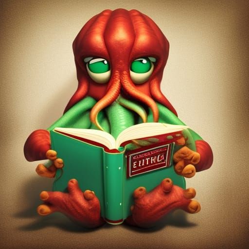 Cthulhu is reading book