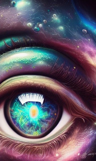 Cosmic eye, Artgerm, WLOP, Photograph Taken on Nikon D750, I...
