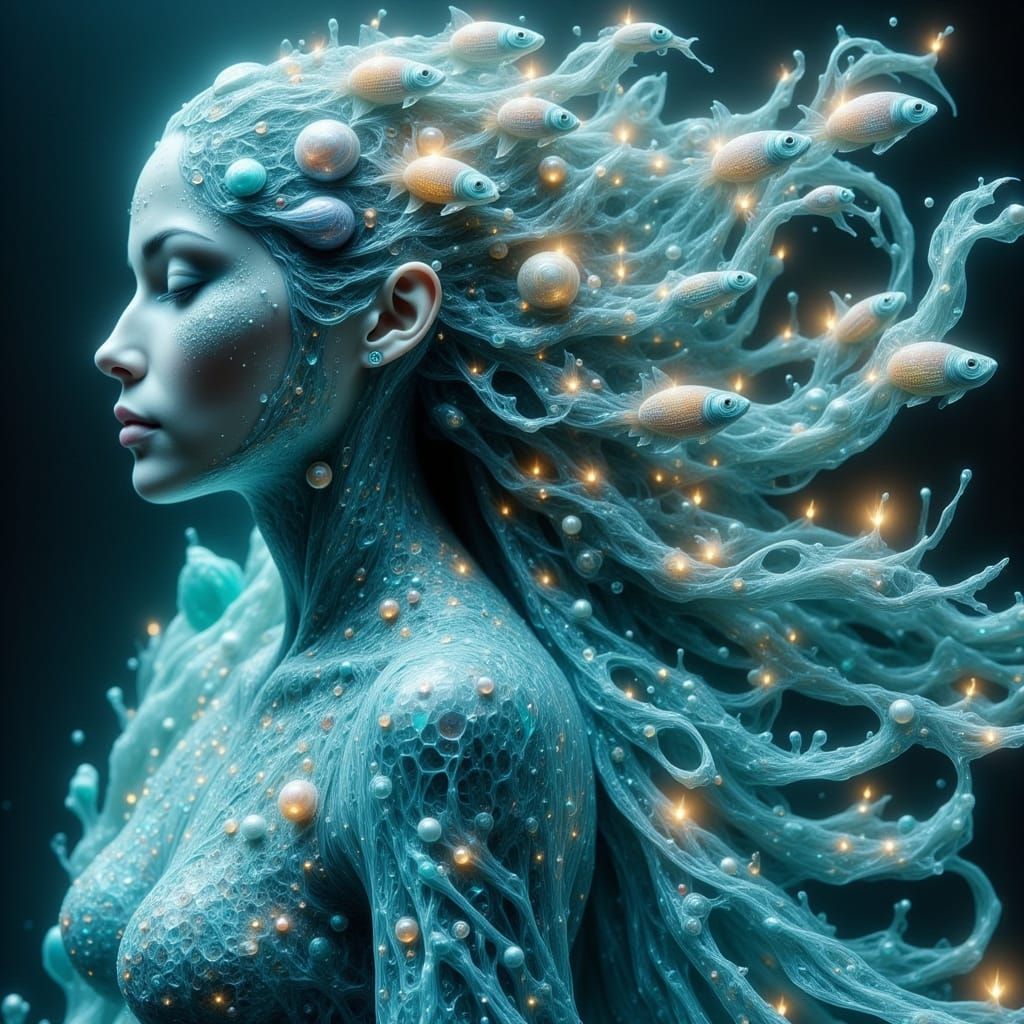 ANIMATE this picture so the woman’s hair begins to move like  like a tornado. Animate her hair so the strands ripple, flow and cascade like ...