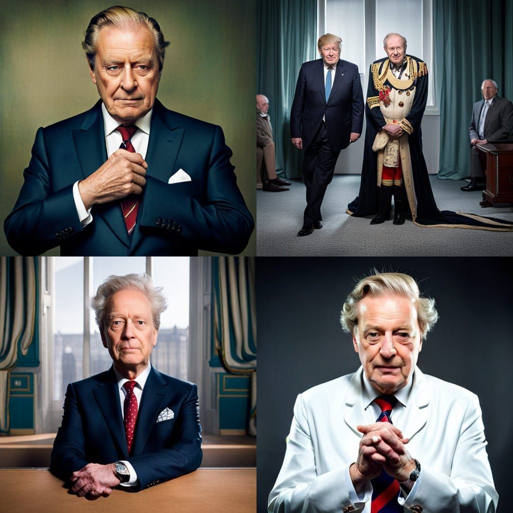 The king of England takes off his skin to reveal that he is ...