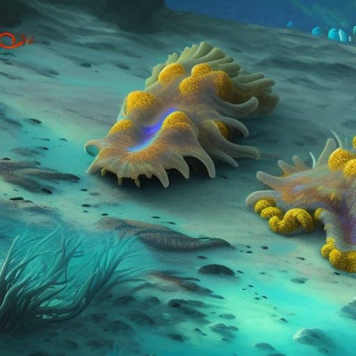 Sea Slug in Coral Reef - AI Generated Artwork - NightCafe Creator