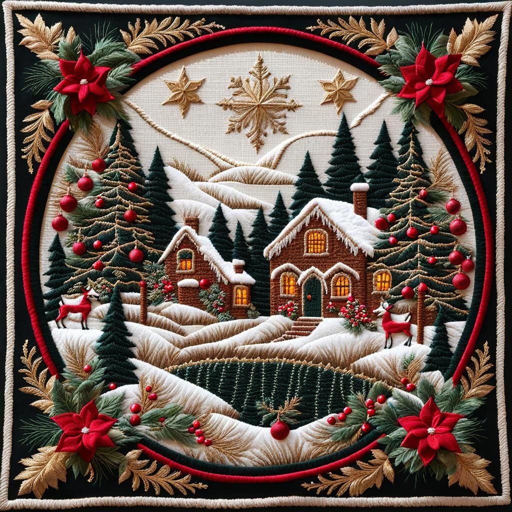 Embroidered Christmas Wall Hanging  by @Ian Fergusson