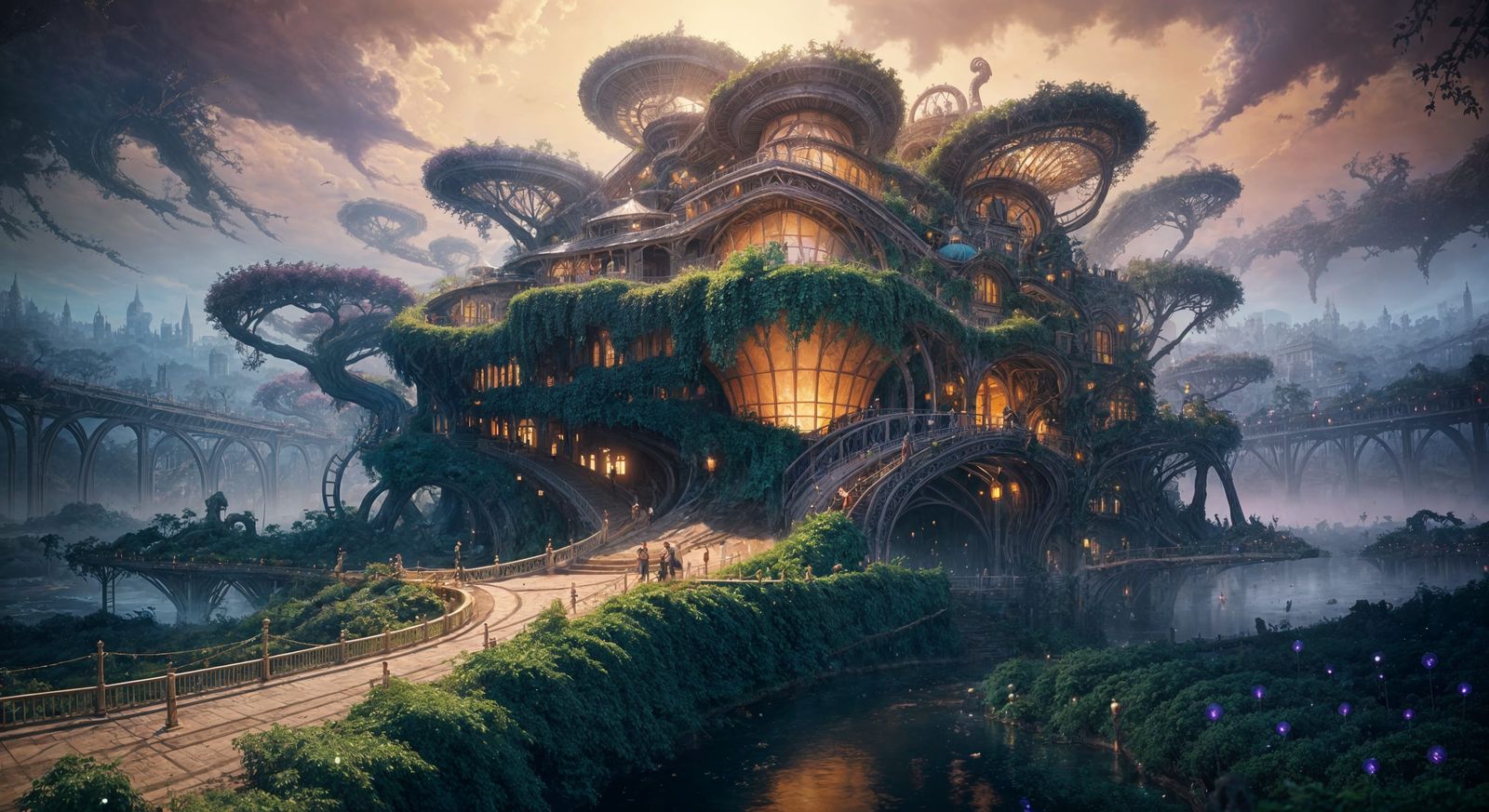 Floating Vines in a Fantastical Sky