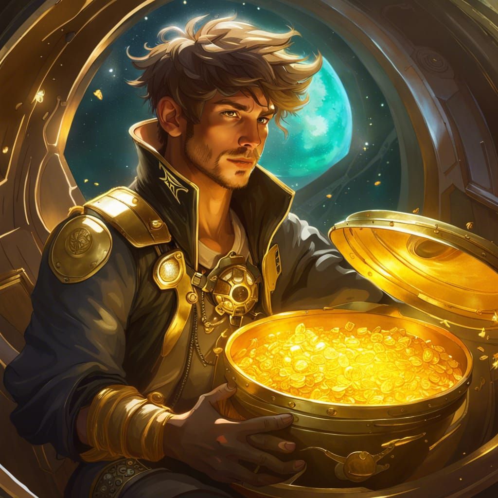 space pirate with a bowl of gold  by @Kurotatsu