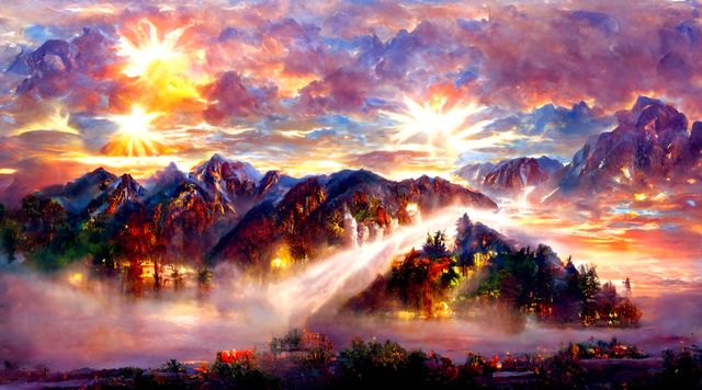 Volcanic erruptions in mountains