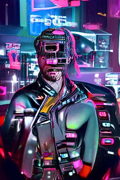Cyborg cyberpunk 2099 blade runner 2049 neon synthwave neon ...