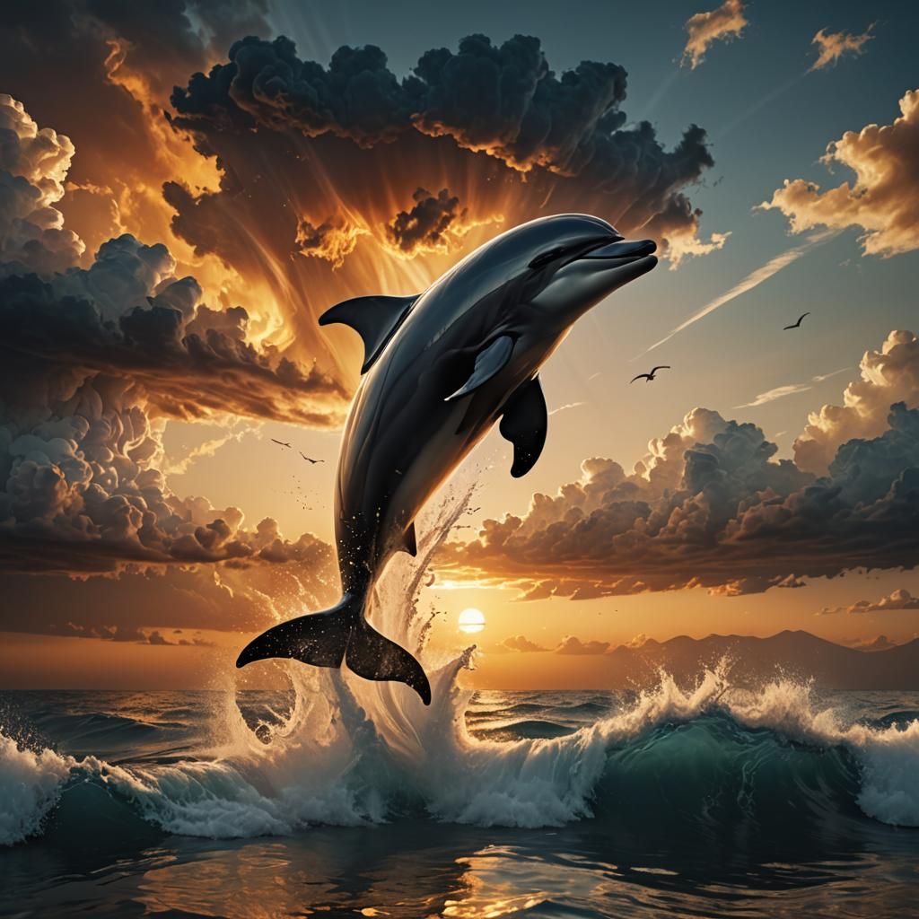 Jumpy the Dolphin  by @Reflectics AI creator