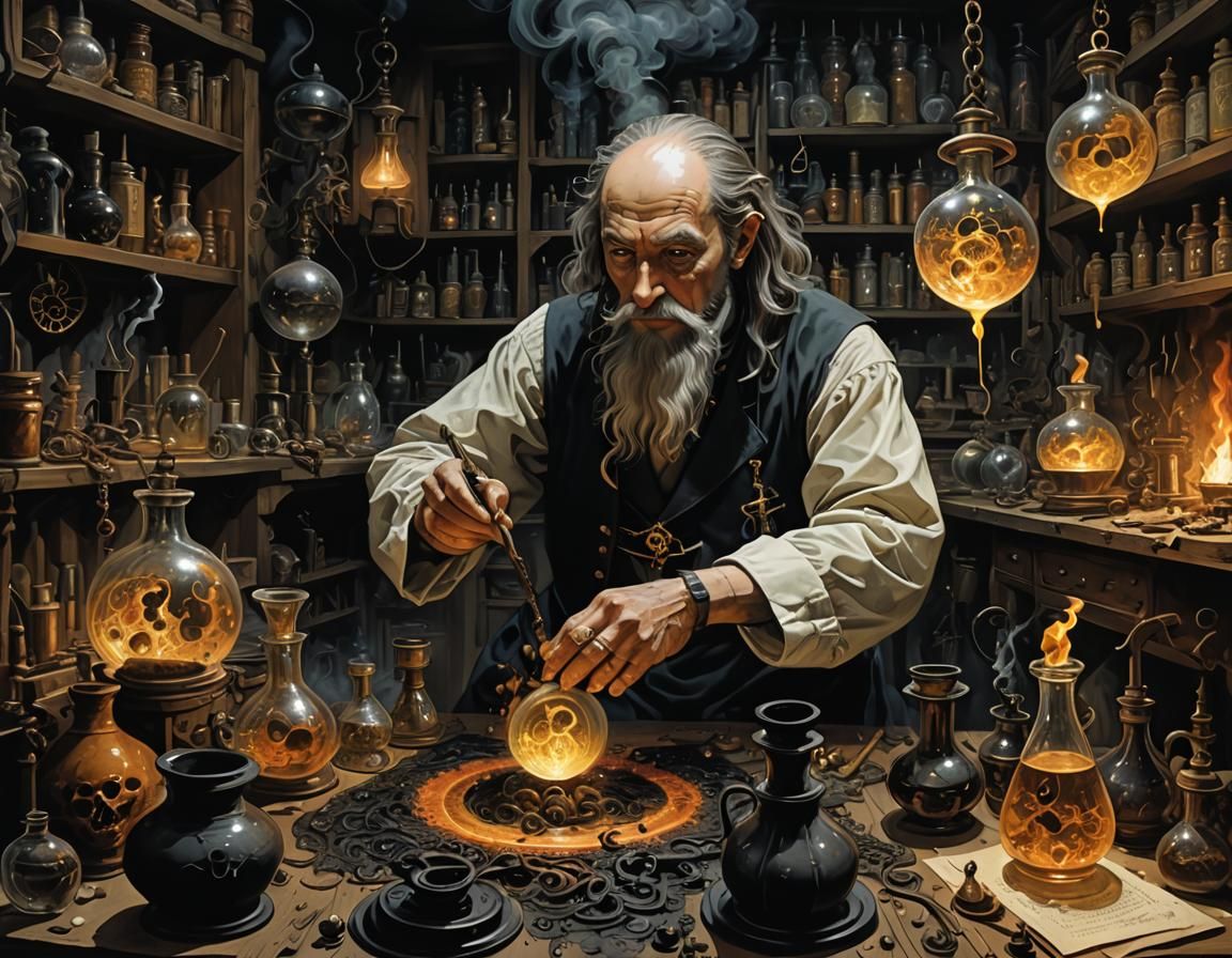 So Focused, the Alchemist didn't realise his hair was on fir...