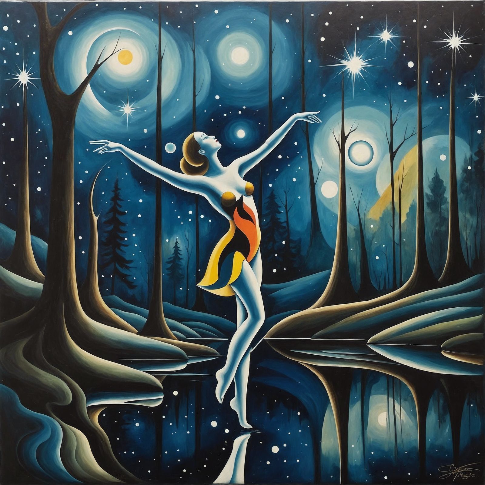 creative Kadinsky forest dancer new ink cosmic star upscale :3