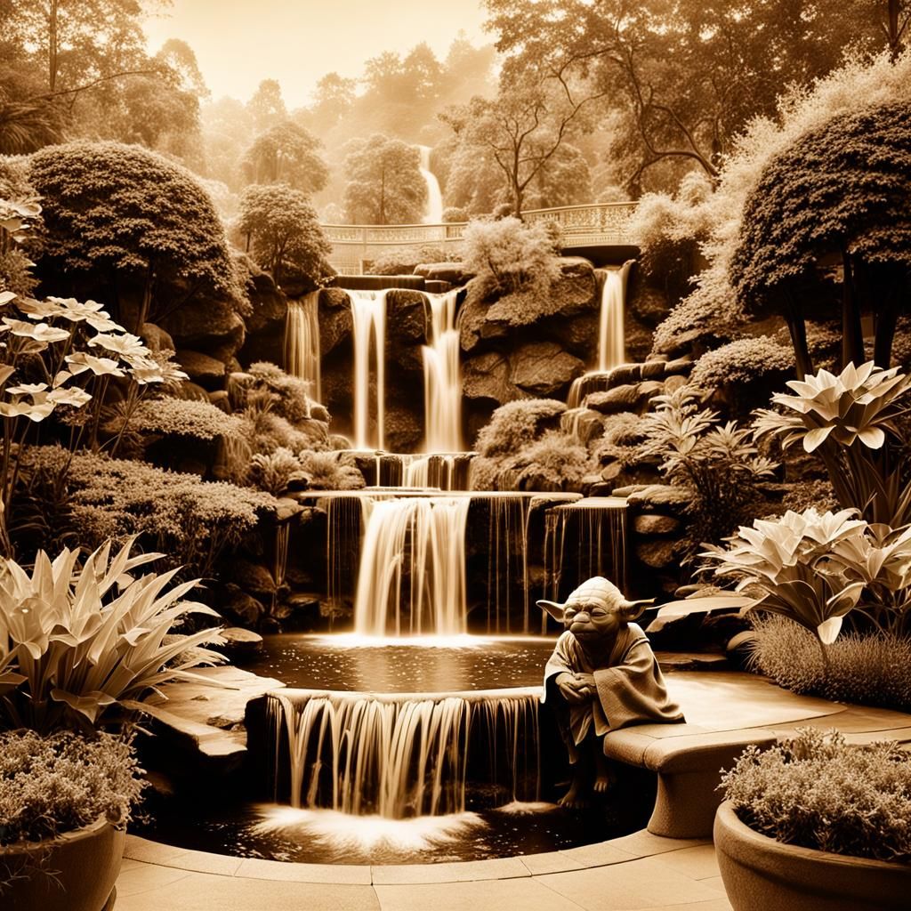 Master Yoda in his garden