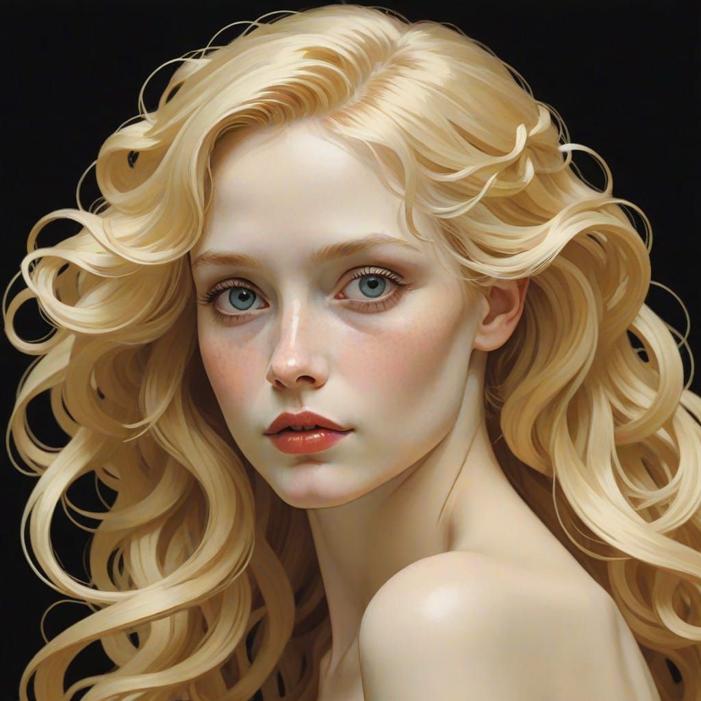 Golden Goddess in a Whimsical Portrait