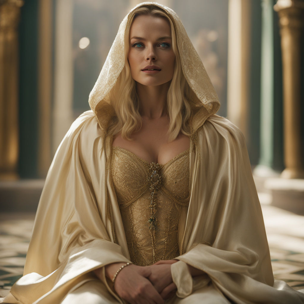 Margot Robbie as a Cleric from the Bioware PC game, Neverwinter Nights