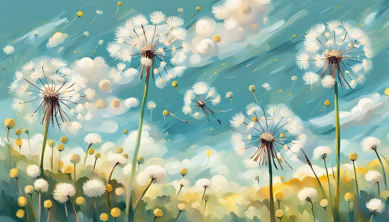 dandelions in the wind   by @symon