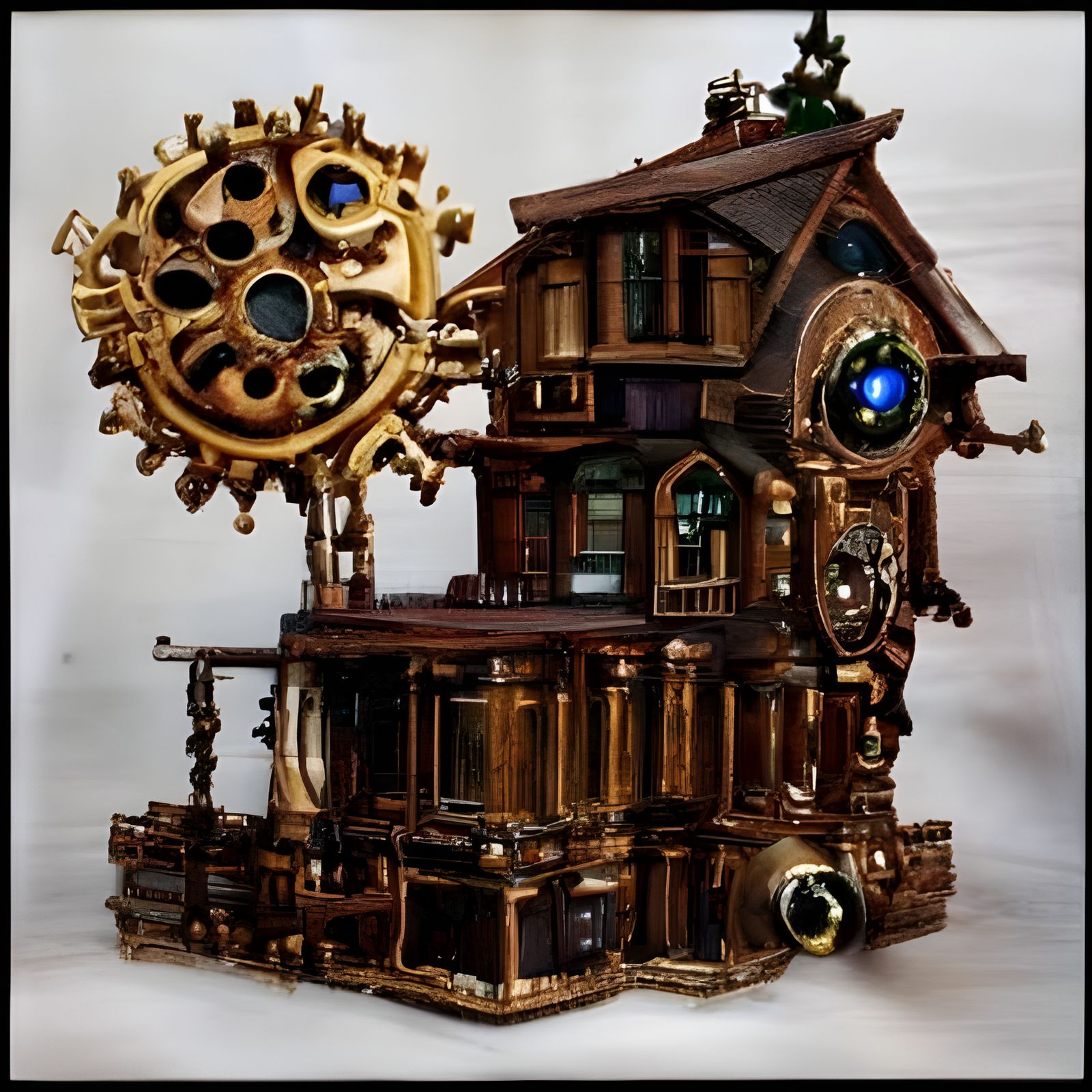 Steampunk House Made of Gears