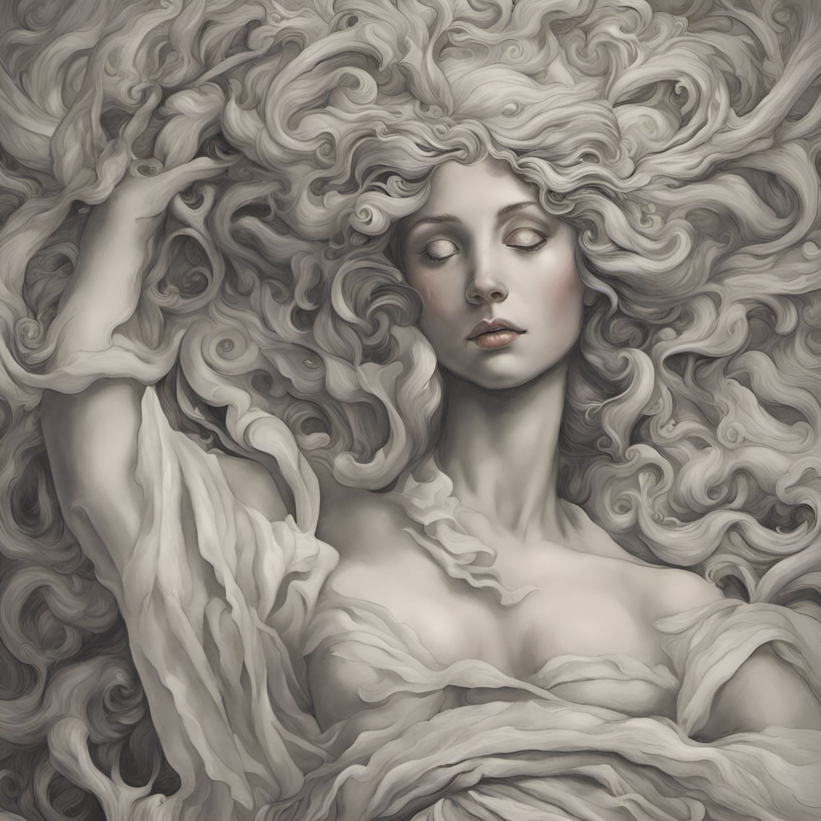birth of the beautiful Venere . Realistic painting style, de...