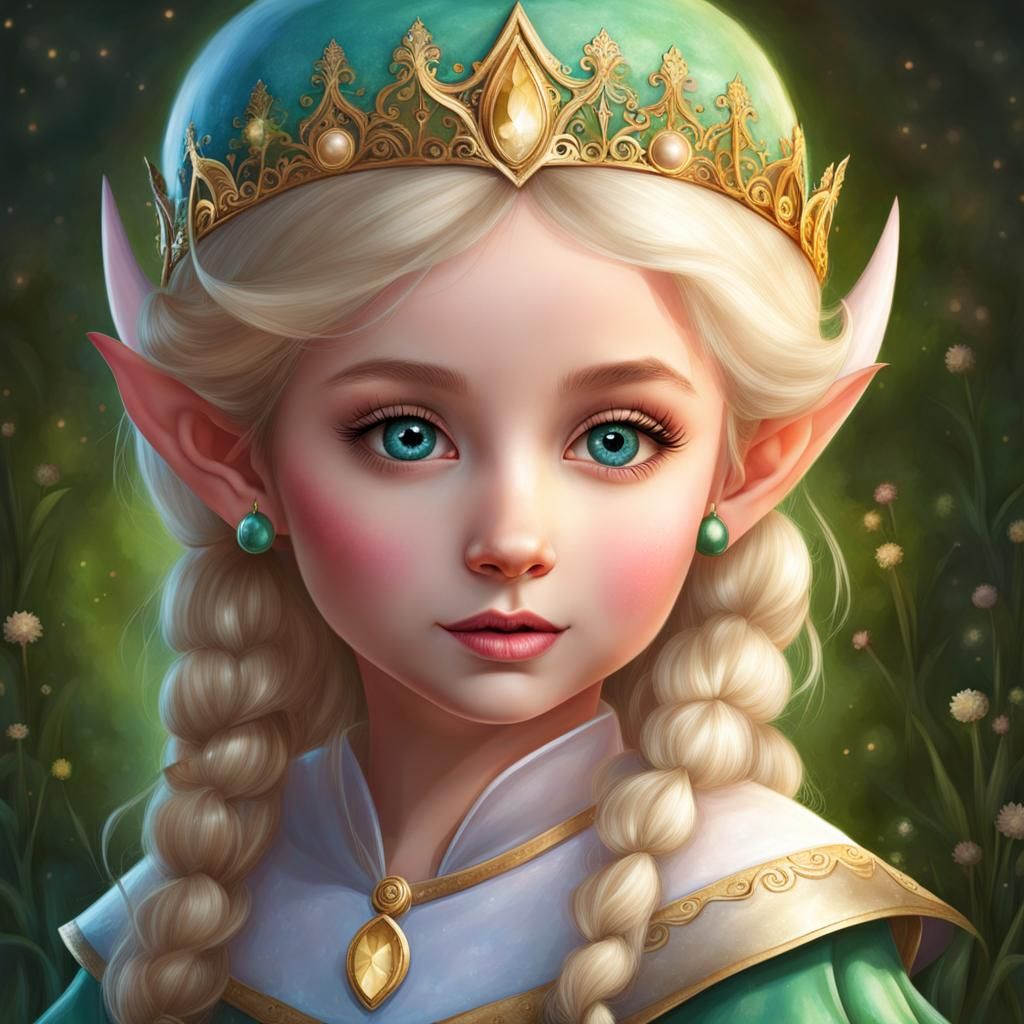 childlike princess elf portrait - AI Generated Artwork - NightCafe Creator