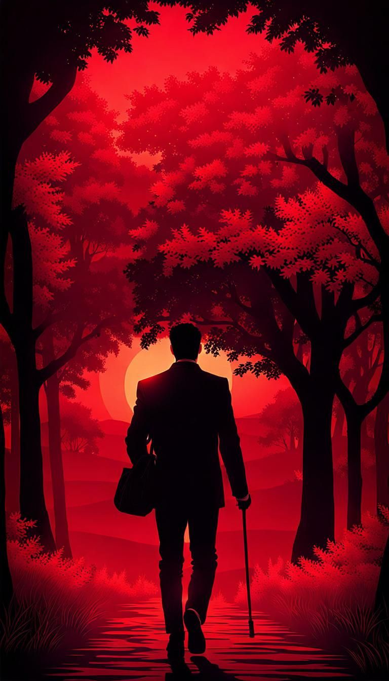 Man walking on a Path, Monochromatic