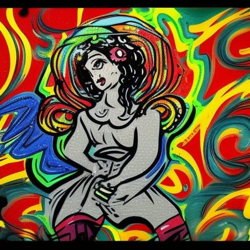 Raccoons in Green Jell-O Shower, Van Gogh Style