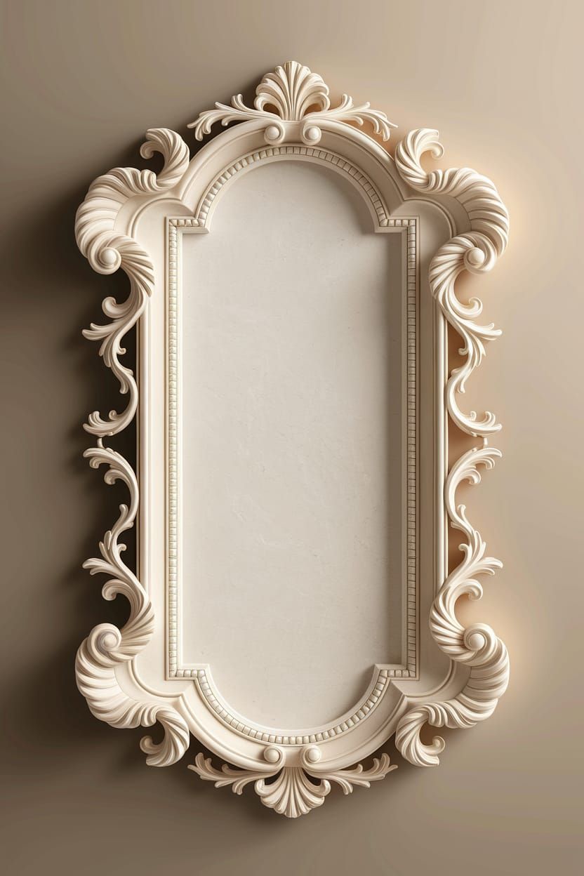 Elegant Baroque Marble Frame with Ornate Details