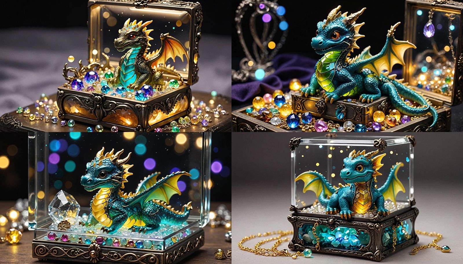 A cute miniature baby dragon "night cafe" input
