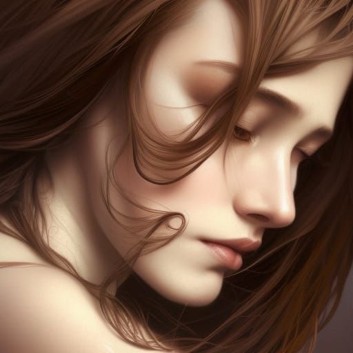 Goddess with long silver and brown
