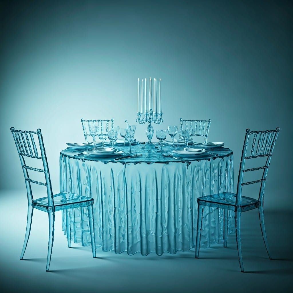 Elegant yet Unstable Dining Setup in Minimalist Style