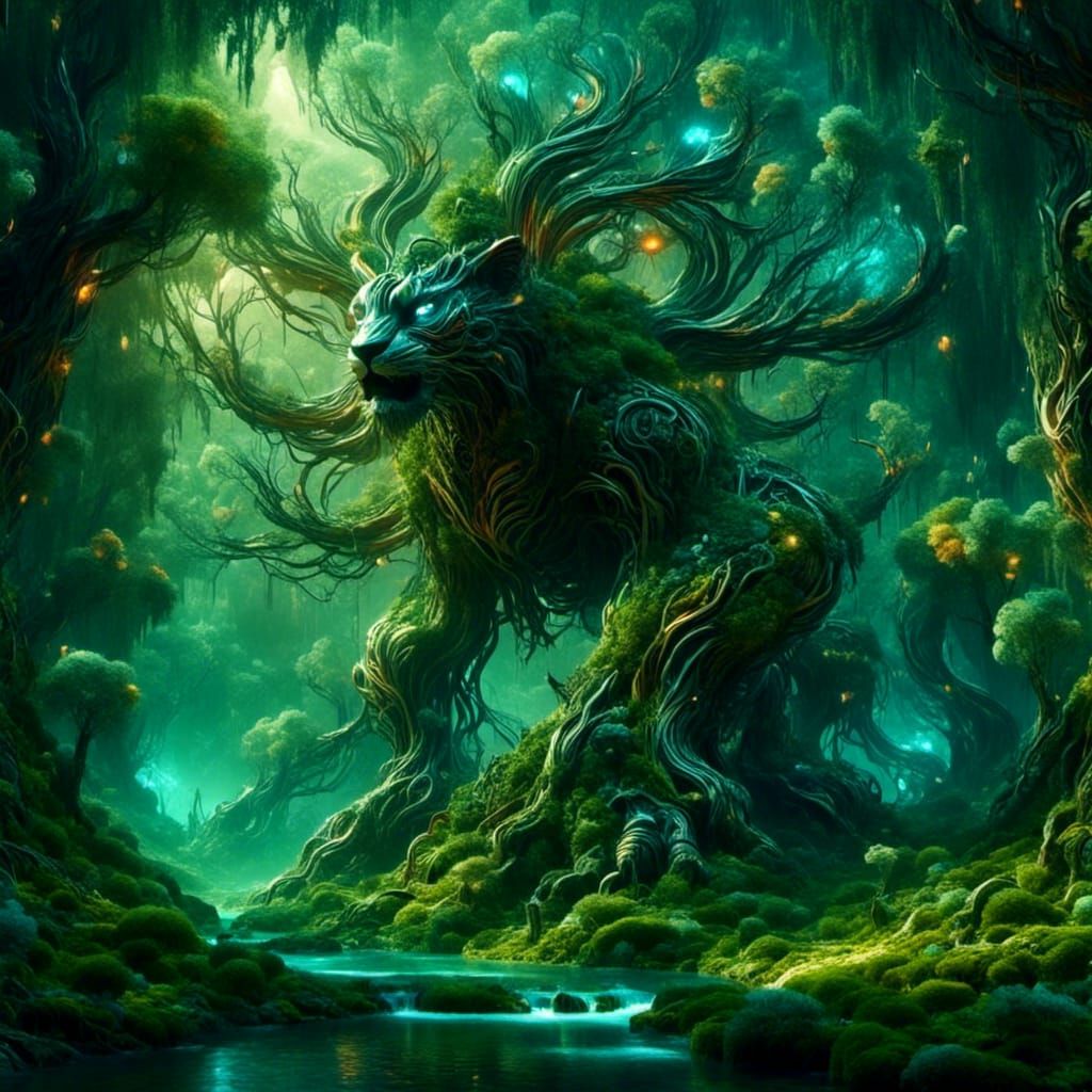 <lora:Halluciscape:1.0> <lora:Symbiotic:1.0> <lora:Arbor Vitae:1.0> Elemental Harmony + Mystical Flora ...  by @bashfulglowfly