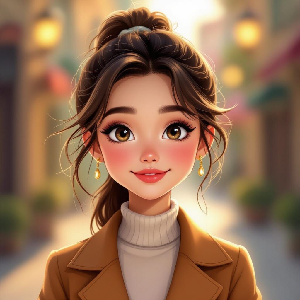 Cute Young Girl in Golden Hour Light