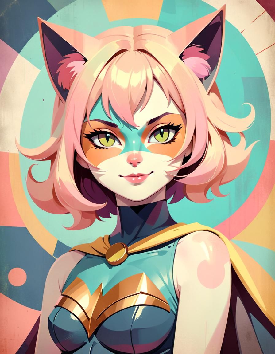 Retro cat woman