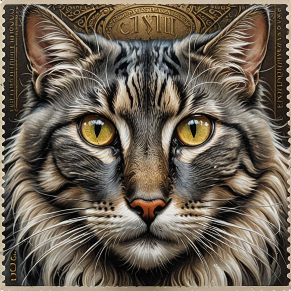 postage stamp cat