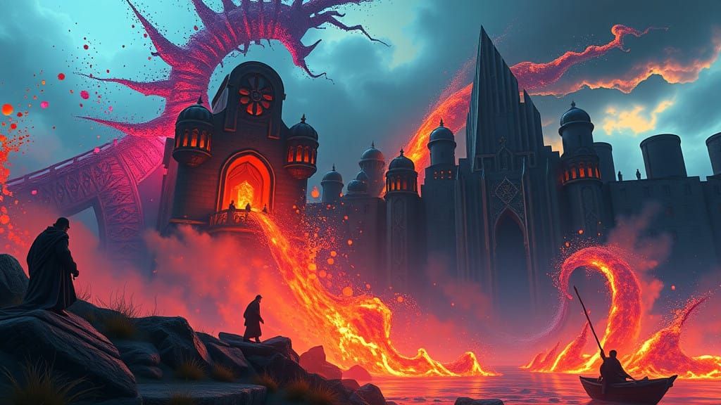 Epic Fantasy Realm in Vivid Colors