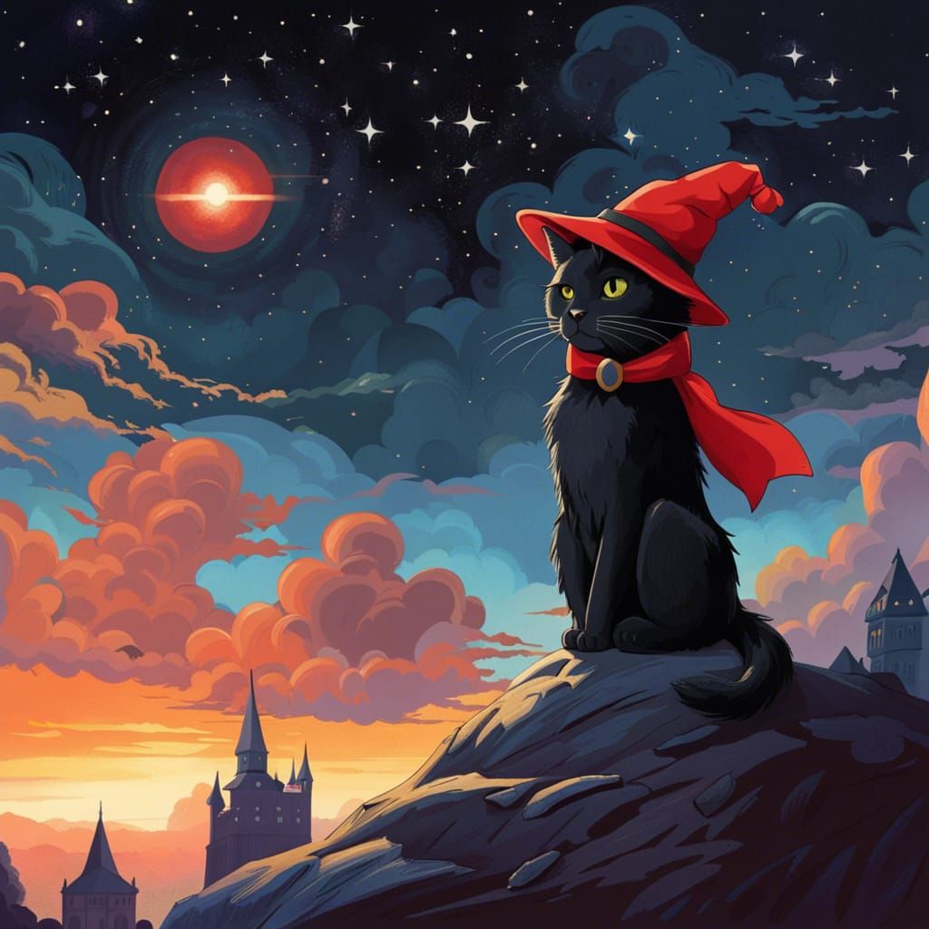 Cat sorcerer  by @Roswarcus