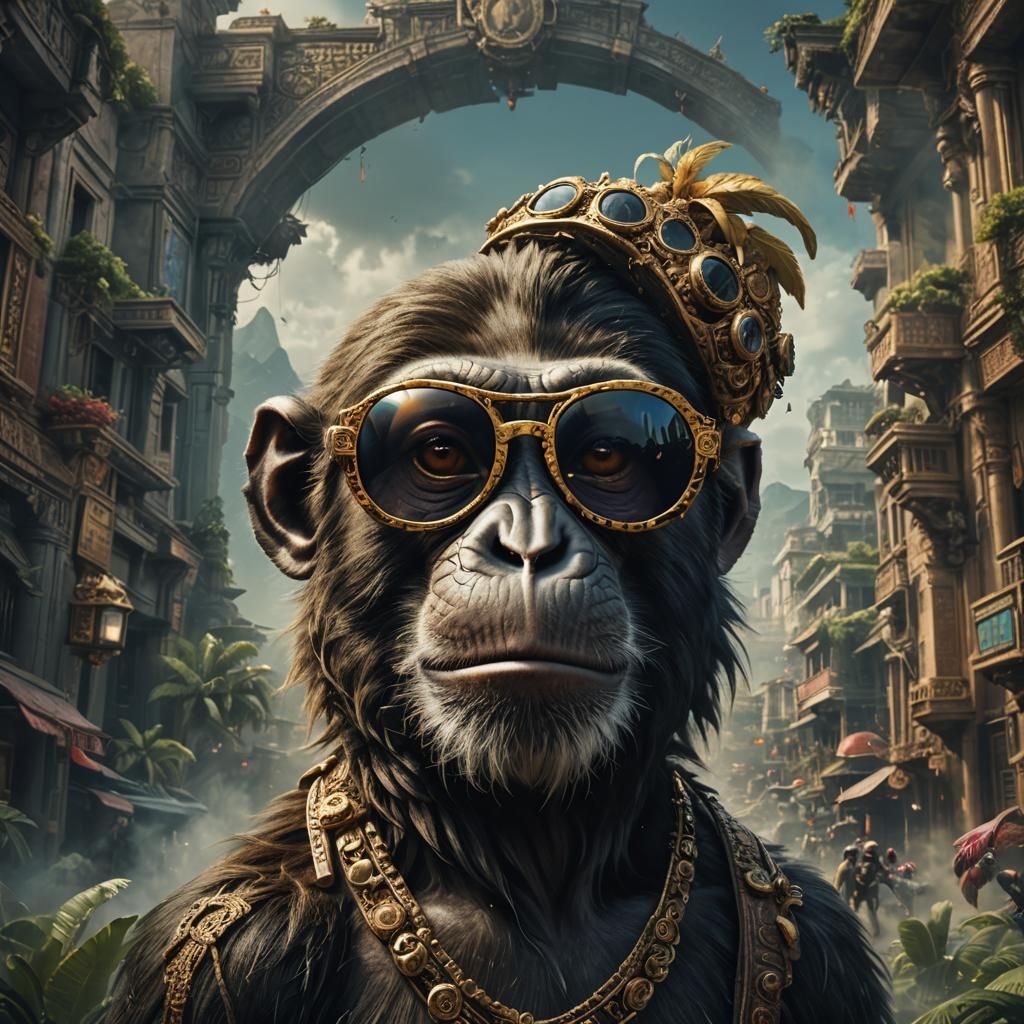 Monkey with cool sunglasses