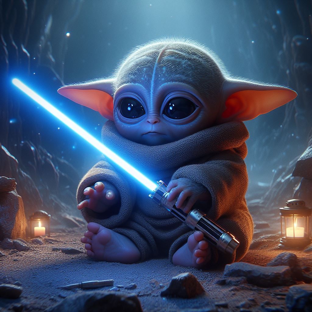 "Grogu's first lightsaber"