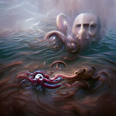 An octopus drowning