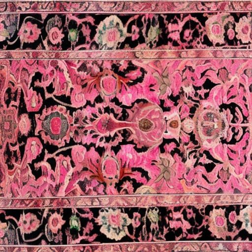 Dark Pink Rose Persian Carpet