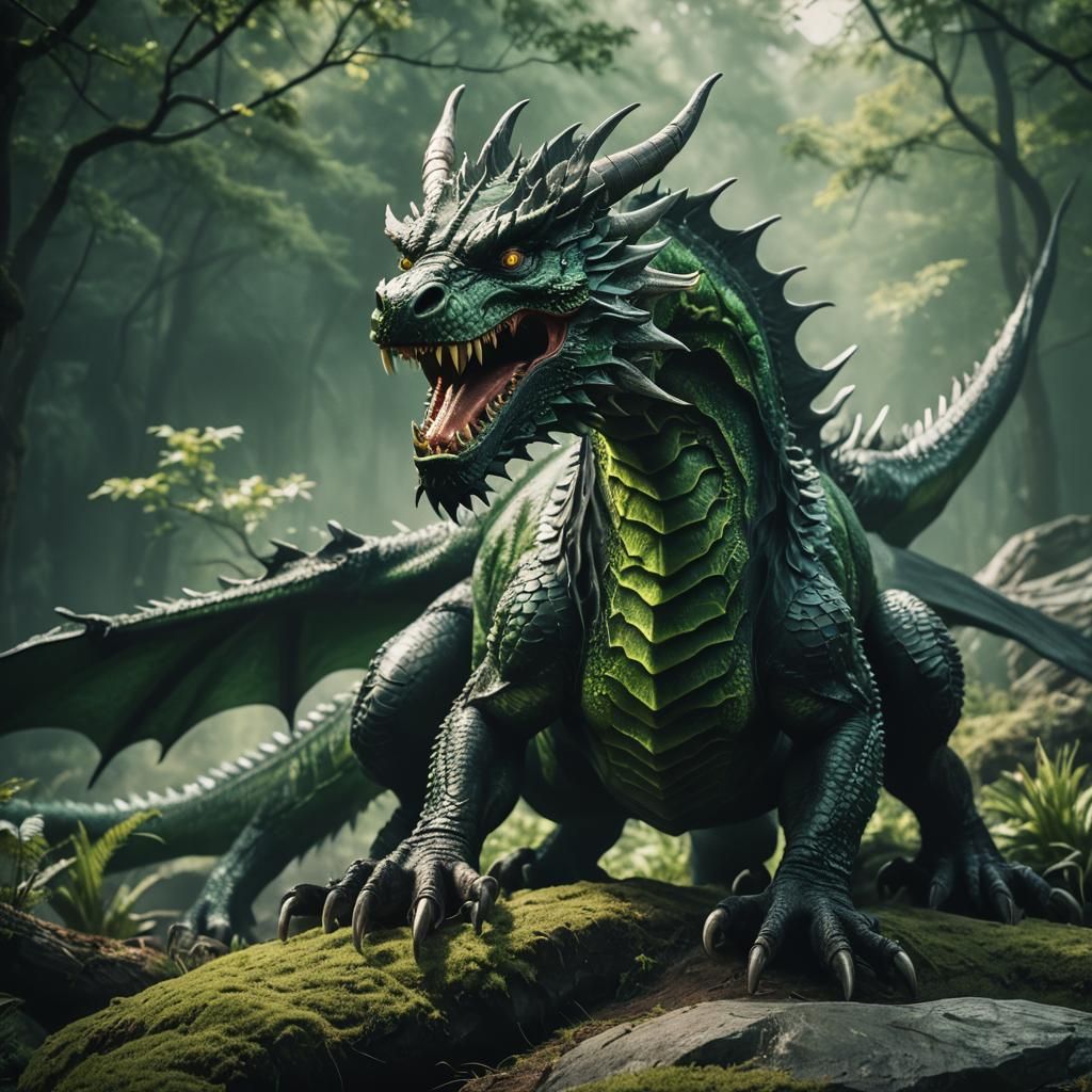 black and green dragon