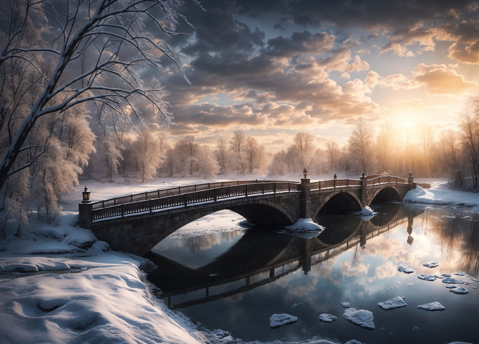 Winterscape bridge