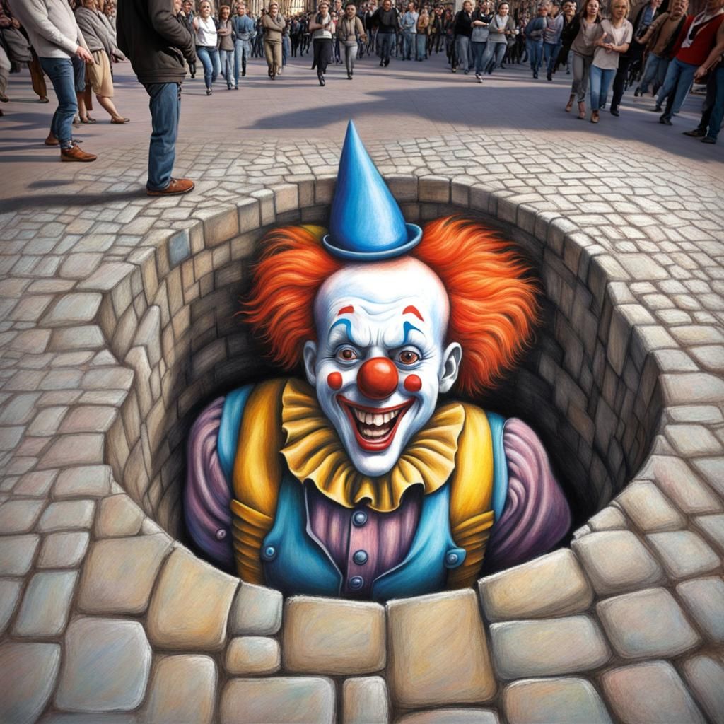 3D Pavement Drawing optical illusion AI Generated Artwork NightCafe