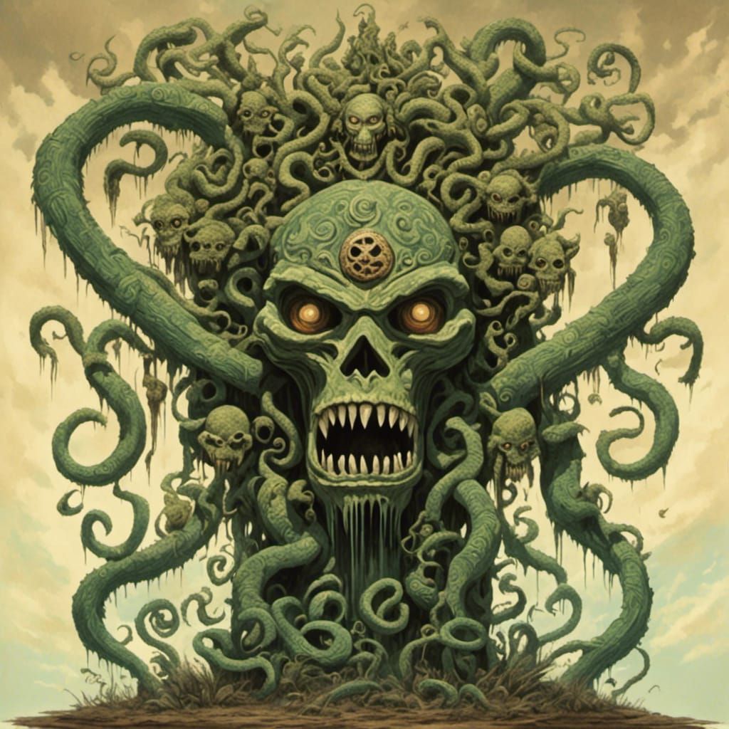 <lora:Sacred Roar:1.0> Gorgon’s Head 