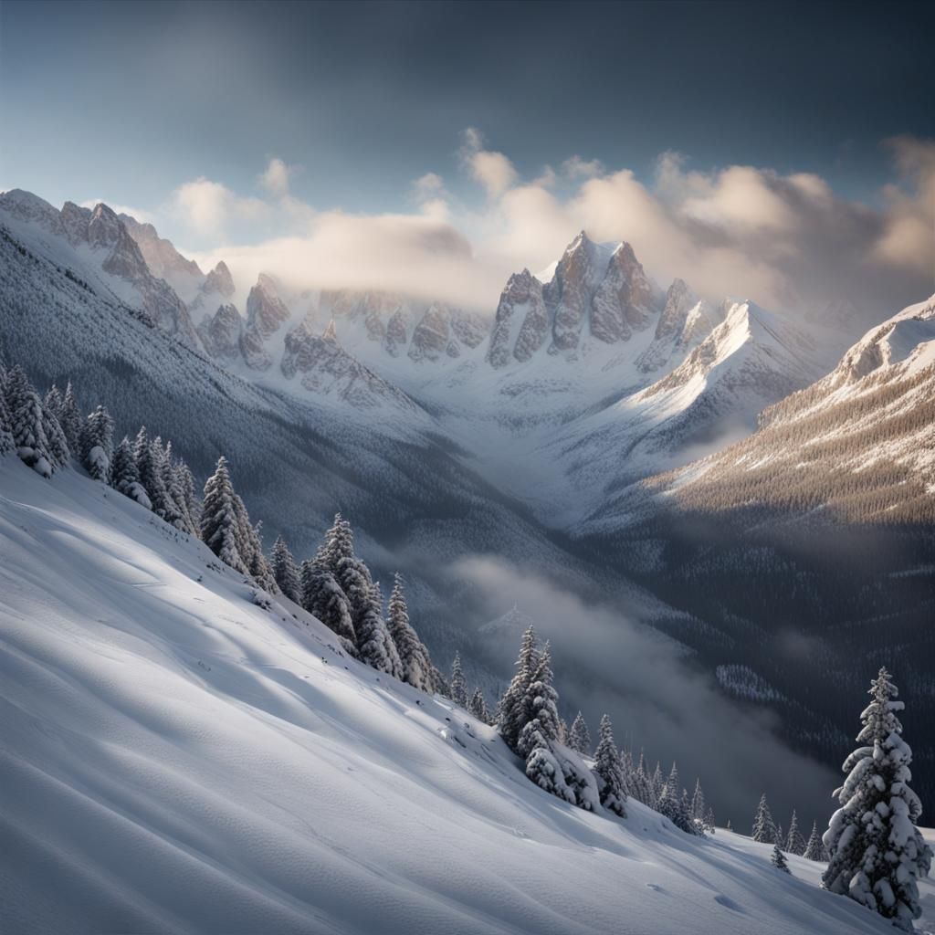 Snowy Peaks and Impending Winter Storm in 4K