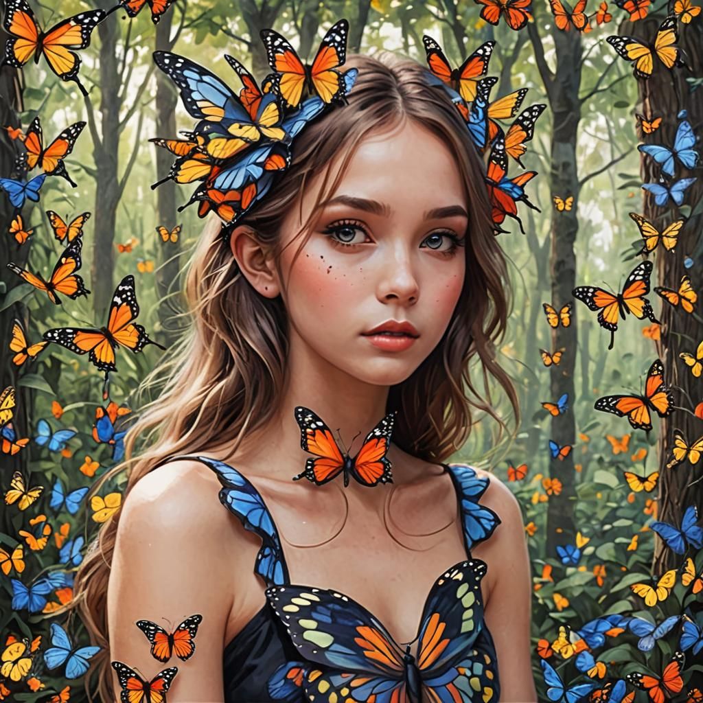 Butterfly girl - AI Generated Artwork - NightCafe Creator