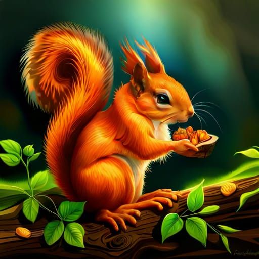 Young squirell with long fingers  by @Arril