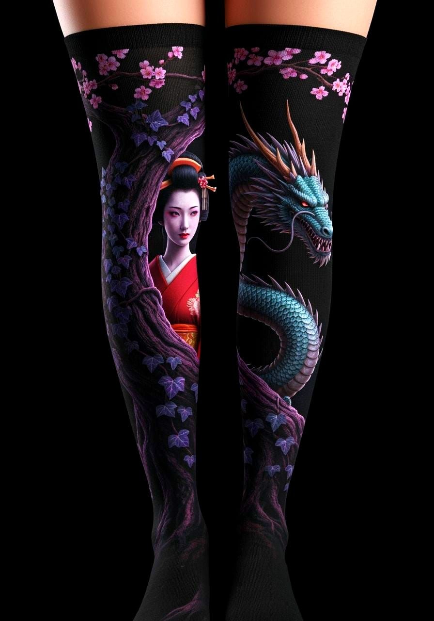 Geisha and the Dragon  by @Shywolf